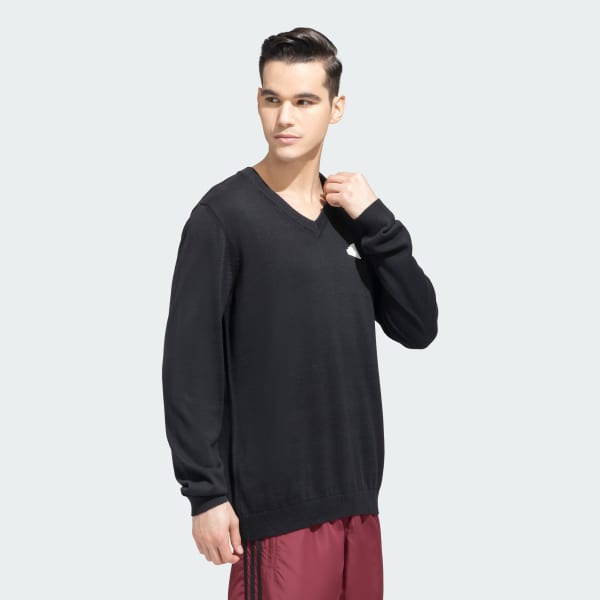 Black adidas V-Neck Sweater