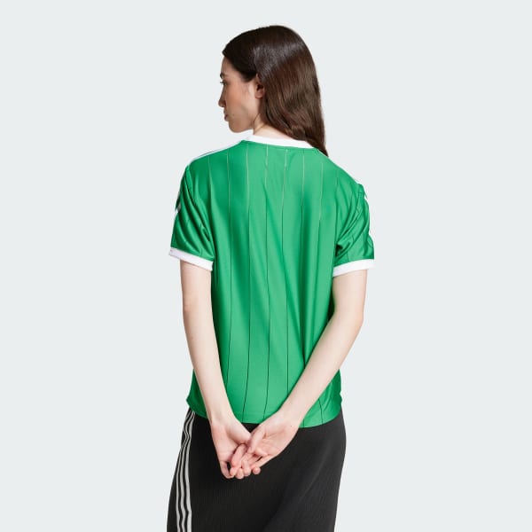 Adidas 3 stripe t shirt women's green shop