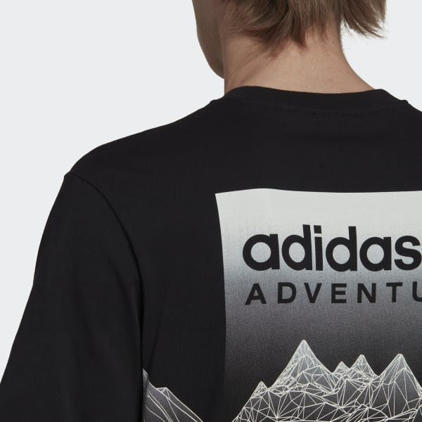 zwart adidas Adventure Mountain Back T-Shirt QD373