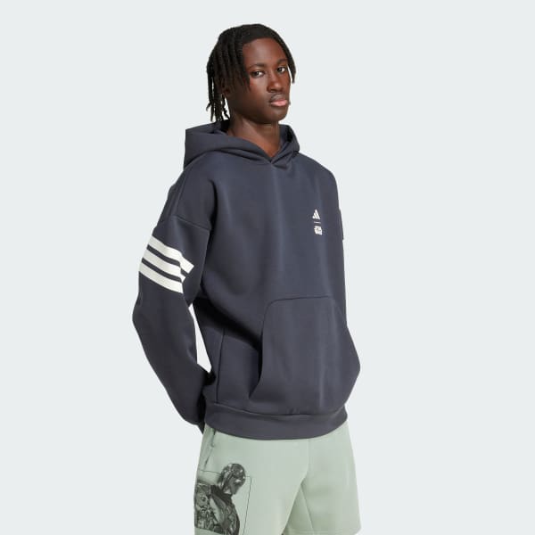 Grau ADIDAS X STAR WARS THE MANDALORIAN BACK GRAPHIC HOODIE