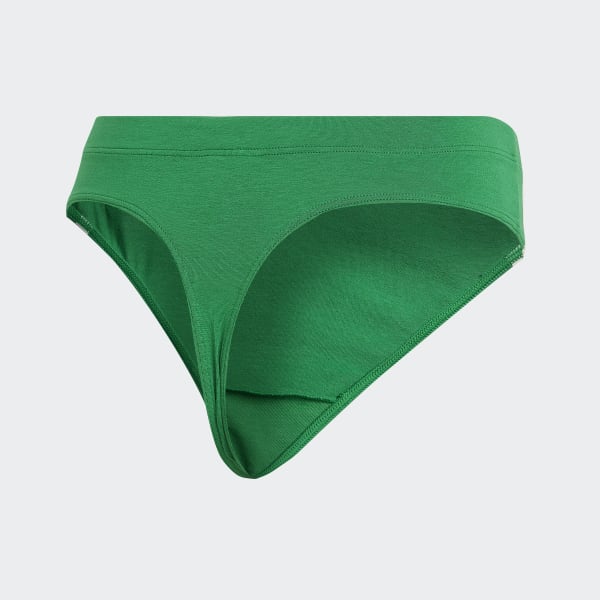 Green Adicolor Comfort Flex Cotton Wide Side Thong Briefs (2 Pairs) HPO15