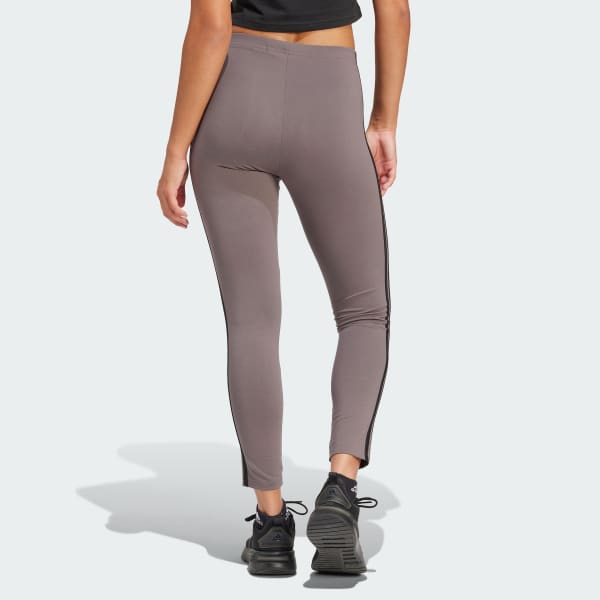 Brown Essentials 3-Stripes High-Waisted Single Jersey Leggings