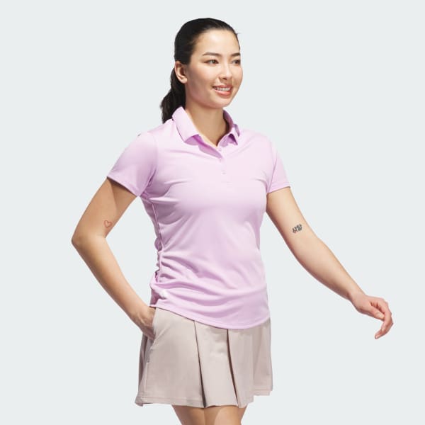 Purple Women's Solid Performance Short Sleeve Polo Shirt
