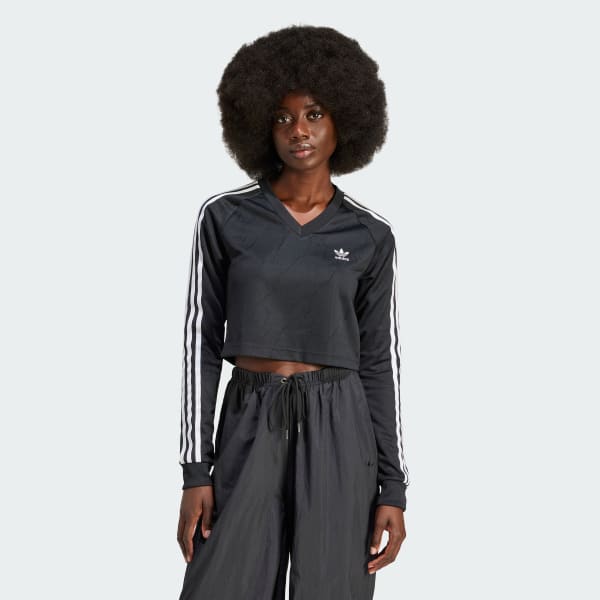 adidas Long Sleeve Cropped Jersey - Black | adidas UK