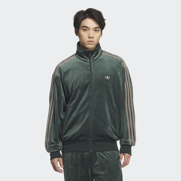 新品XL⭐️adidas ファイヤーバード ベロア トラックトップ グリーン 最 安 価格ファッション - adidas /ファイヤーバード トラックトップ