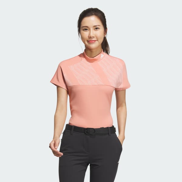 สีแดง เสื้อคอสูงแขนสั้น AEROREADY Big Badge of Sport