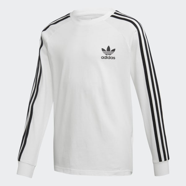 white adidas top with black stripes