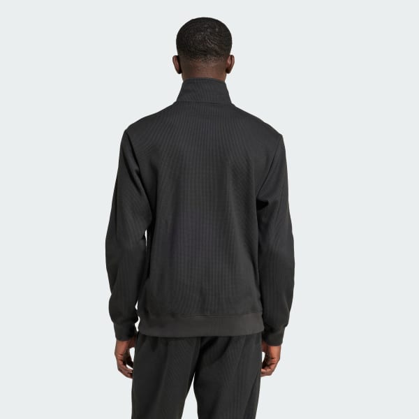 Negro Polerón Trifolio Essentials Waffle medio cierre