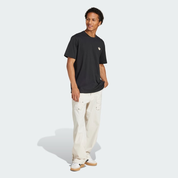 Svart Skeleton Back T-skjorte