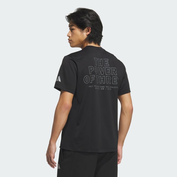 ブラック アディダスアダプテーション レギュラーフィット 半袖Tシャツ