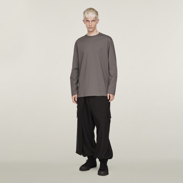 Y-3 CLOSURE LONG SLEEVE TEE ブラック 半袖ホワイト Adidas Y-3 Sail Closure Long Sleeve Tee Black - POIZON