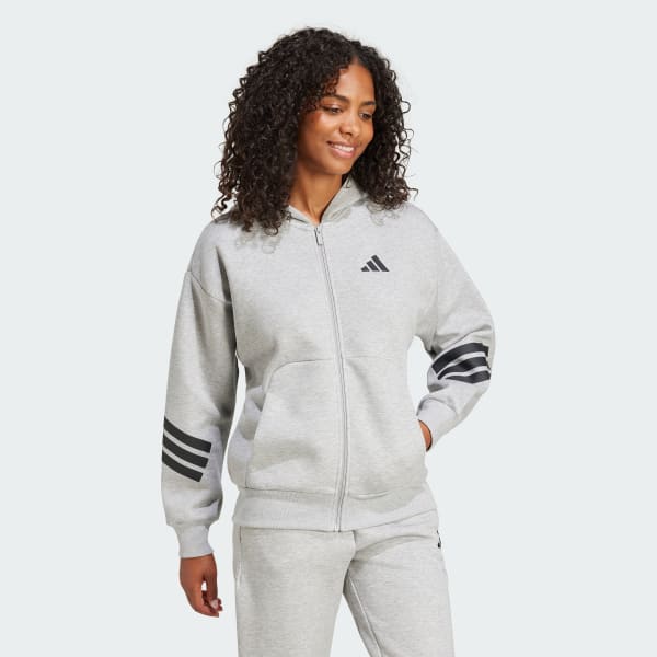 Abu-abu Hoodie Future Icons 3-Stripes Full-Zip