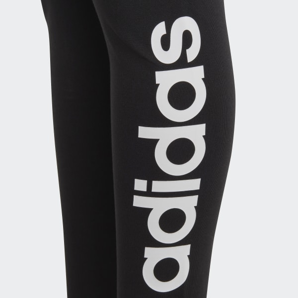Schwarz Essentials Linear Logo Cotton Leggings