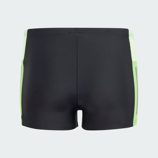 Schwarz Colourblock 3-Streifen Boxer-Badehose