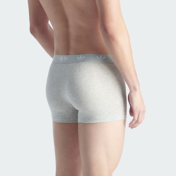 グレー コンフォート フレックス コットン トランクス 3 パック アンダーウェア