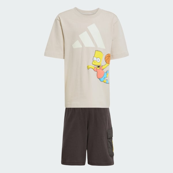 Beige The Simpsons Tee Set Kids