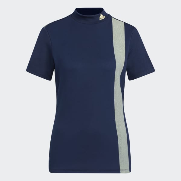 Blue AEROREADY 3-Bar Mock Neck Shirt HQ219