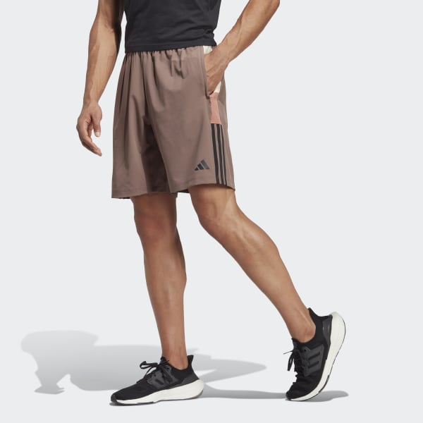 Brown Training Colorblock 3-Stripes Shorts