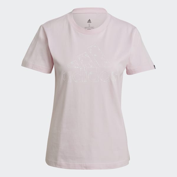 Pink Outlined Floral Graphic Tee