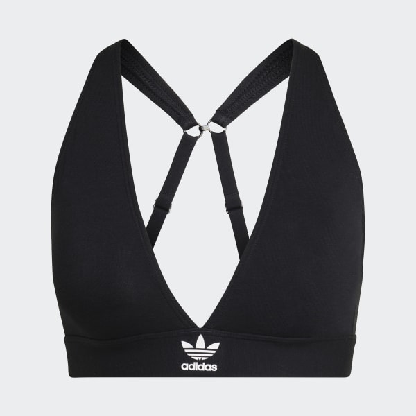 Czerń Adicolor Comfort Flex Cotton Unlined Triangle Bra HPO37