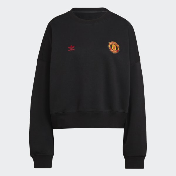 Black Manchester United Essentials Trefoil Sweatshirt BV894