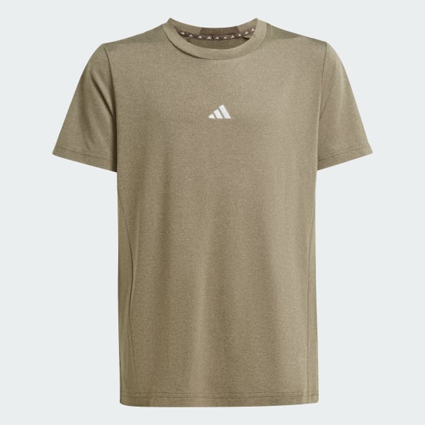 Verde Camiseta Training AEROREADY Heather (Adolescentes)
