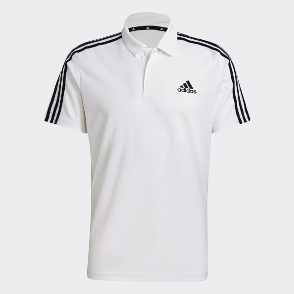 Blanco Camiseta Polo Primeblue Designed To Move Sport 3 Rayas 42504