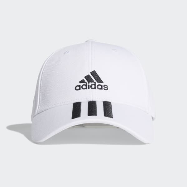 Beyaz 3-Stripes Twill Beyzbol Şapkası GNS09