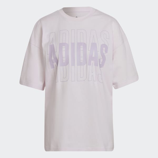 Rosa Essentials Repeat adidas Logo Oversized T-Shirt