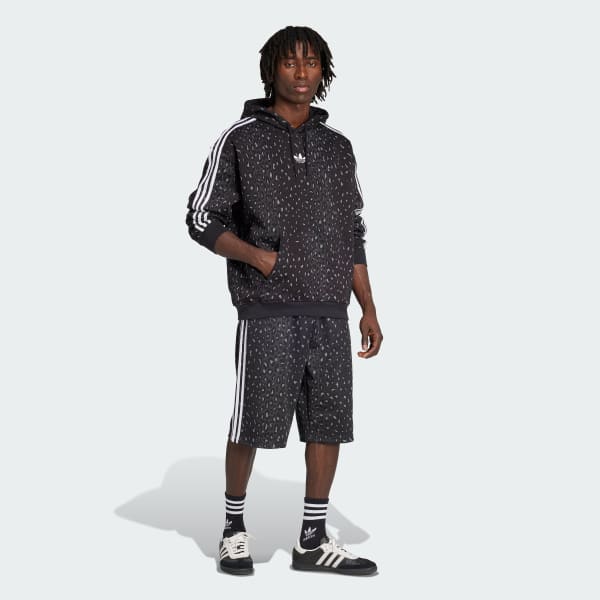 Zwart Leo All Over Print Loose Hoodie