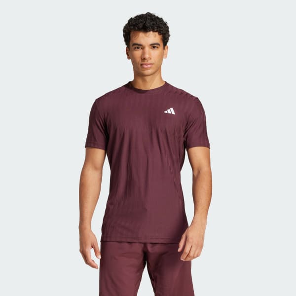 Burgundy Tennis Climacool+ AIRCHILL FreeLift Tee