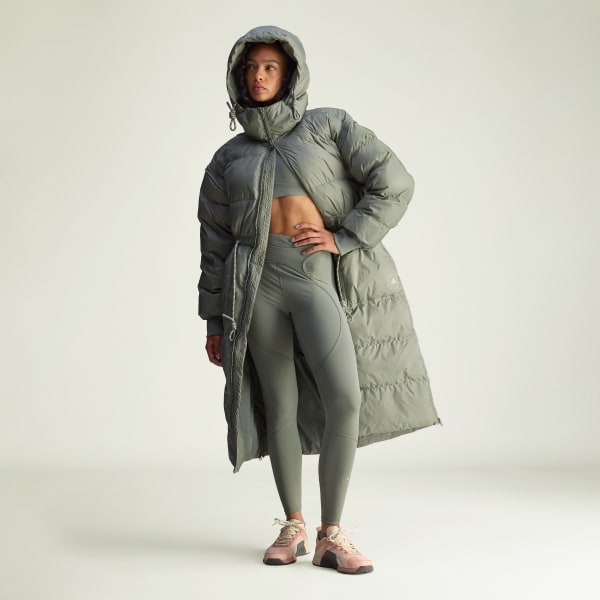 Groen adidas by Stella McCartney Lang Gewatteerd Winterjack