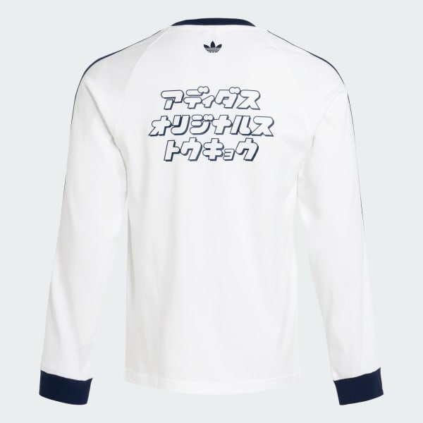 ホワイト TYOカタカナ長袖グラフィックTシャツ
