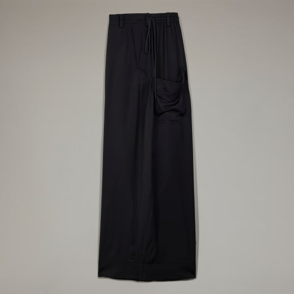 adidas Y-3 Rayon Twill Wide Pants - Black | Free Shipping