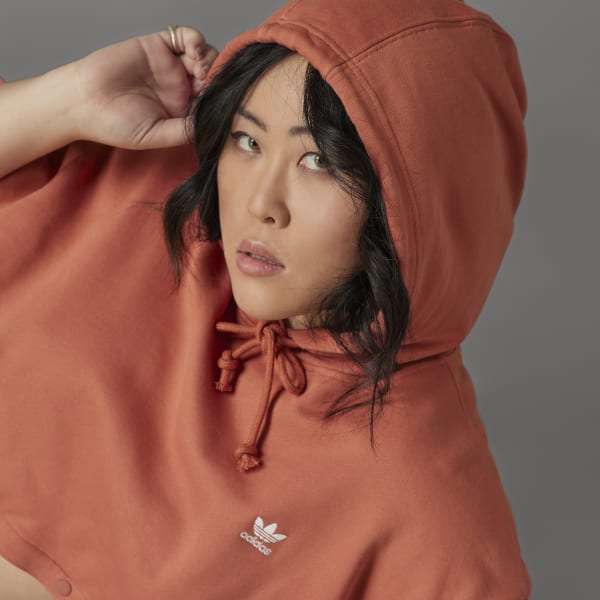 hnedá Mikina s kapucňou Always Original Snap-Button (plus size)