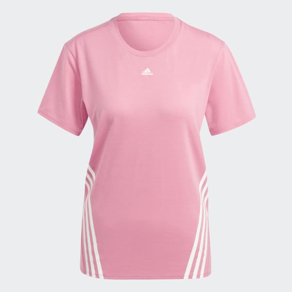 adidas Train Icons 3 Stripes Tee Pink adidas Thailand