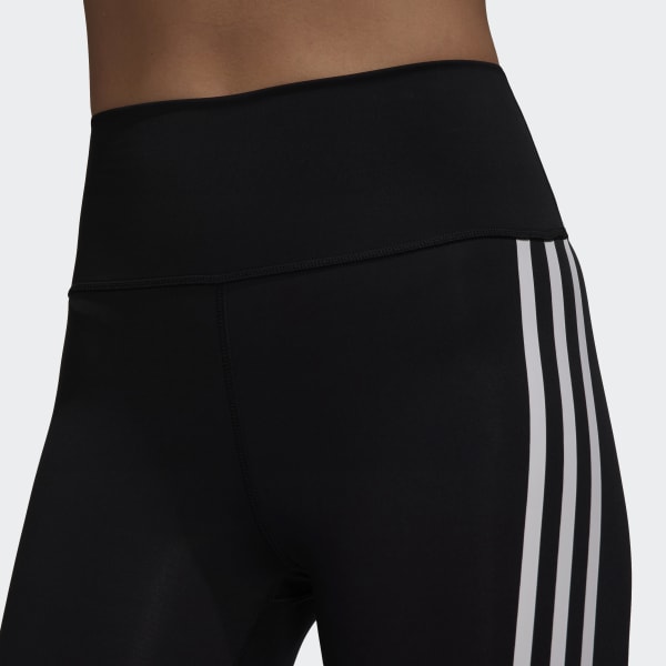 Black adidas Womens Optime Fierce Training 7/8 Tights - Get The Label