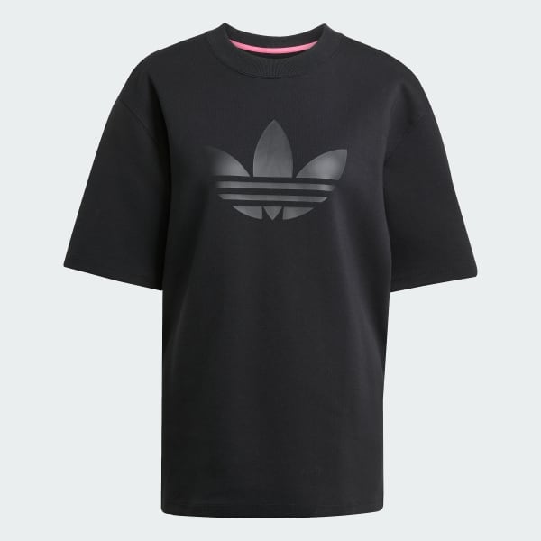 Black ADICOLOR SPACER OVERSIZED TREFOIL TEE
