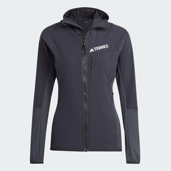 Black Terrex Techrock Hooded Wind Fleece Jacket