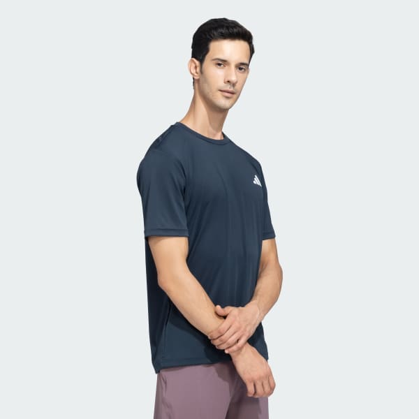 Blue Solid AEROREADY Training Workout Tee