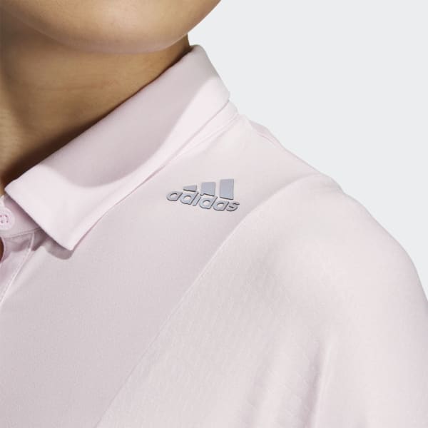 Pink Long Sleeve Stretch Polo Shirt