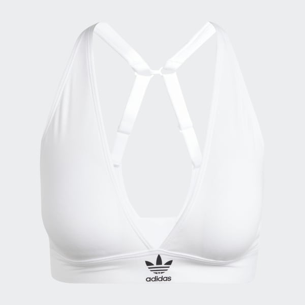 blanc Brassière triangle en coton non doublée Adicolor Comfort Flex