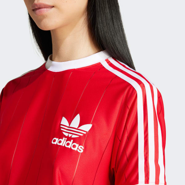 ■adidas■ 3S Pinstripe Dress Red IX5508 adidas Adicolor 3-Stripes Pinstripe Dress - Red | adidas Ireland