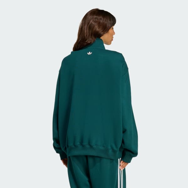 Green ADIDAS ORIGINALS ATHL DEPT GRAPHIC QUARTER ZIP