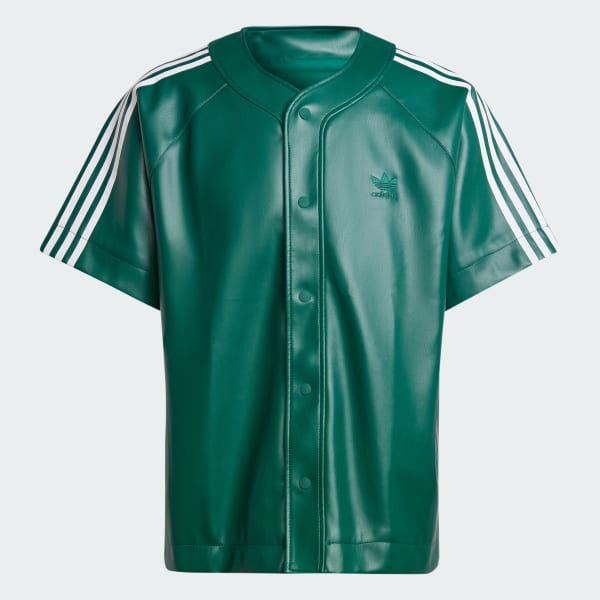 Faux Leather Adicolor 3-Stripes Baseball Shirt