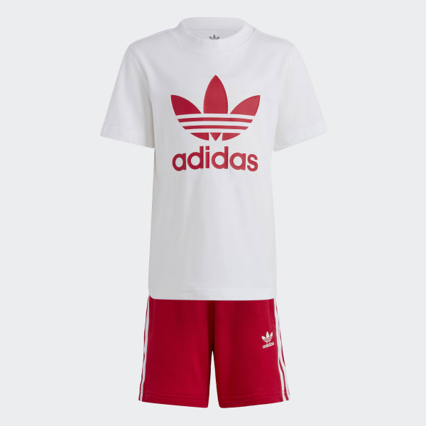 Red Adicolor Shorts and Tee Set