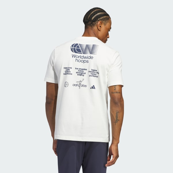 Branco Camiseta Estampada Worldwide Hoops City
