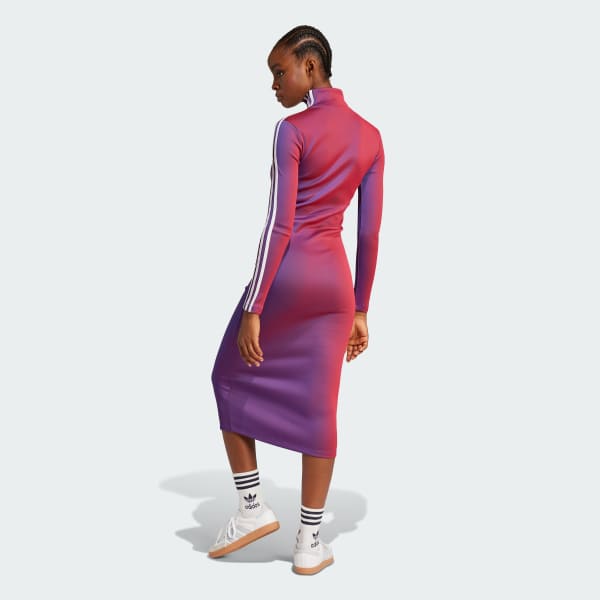 Mehrfarbig Rasant Rib Long Sleeve Kleid