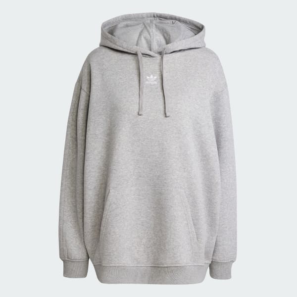 Adidas Women s Originals Essentials Oversized Hoodie in Grey Medium Grey Heather Size Xs Cotton Polyester Fleece