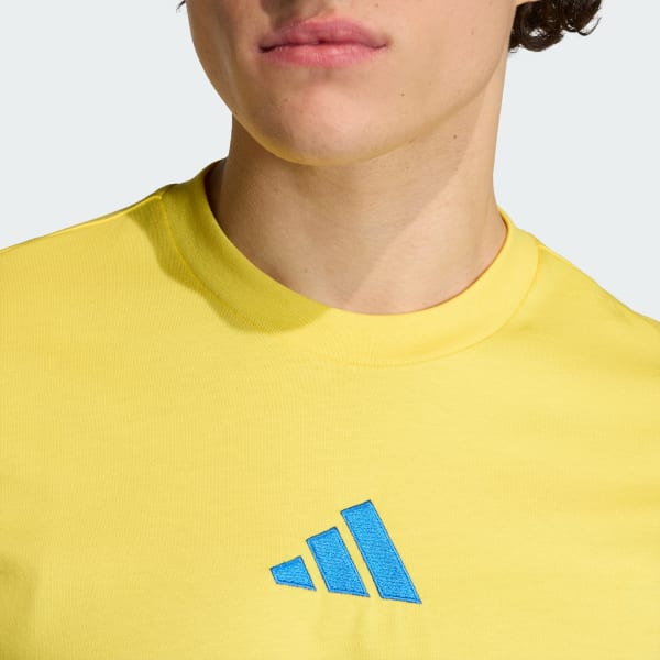 adidas Colombia DNA Graphic T-Shirt - Yellow | Free Shipping with